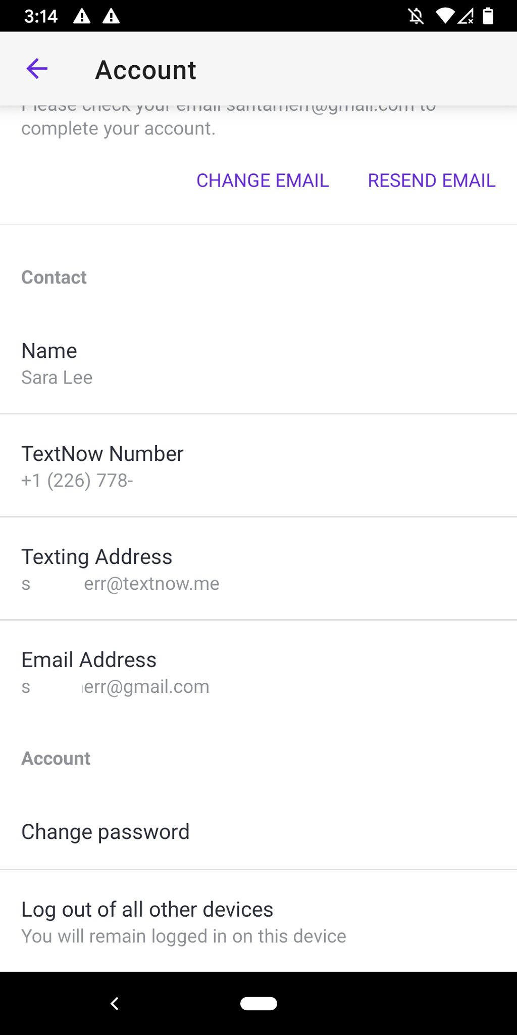 how to recover textnow account without email