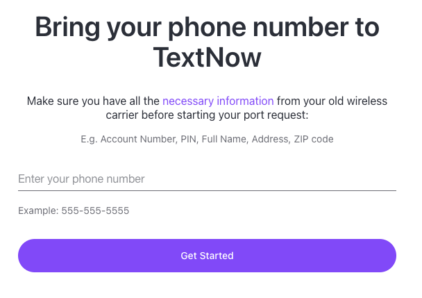 textnow number selection